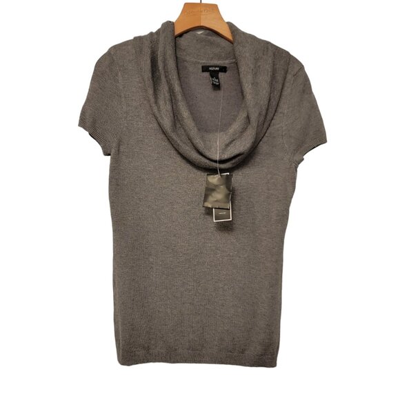 Alfani Blouse Cowl Neck Gray Pewter Color‎ Rayon Womens Small NWT NEW - Picture 1 of 7